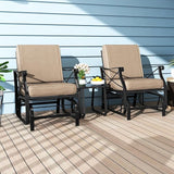 Tangkula Outdoor Glider Rocking Chair, Patio Gliding Chair Furniture with Metal Frame and Thick Cushions for Porch - Photo 2