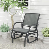 Tangkula Swing Glider Chair, Ergonomic Rocking Chair with Comfortable Fabric, Iron Frame, 4 Non-Slip Foot Pads - Photo 2