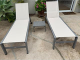 PURPLE LEAF Outdoor Lounge Chair Set for 2 Patio Chaise Lounger with Aluminum Frame and Easy-to-Move Wheels All-Weather - Photo 1