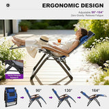 PURPLE LEAF Extra Wide Outdoor Reclining Chair Set of 2 Patio Zero Gravity Chaise Lounge Folding Chair with Quilted - Photo 4