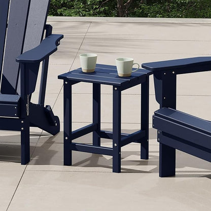 Costaelm Square Outdoor Side Tables, Adirondack Patio Tables for Outside, HDPE Patio End Table Weather Resistant, Balcony Table for Pool, Seaside, Backyard, Porch, Indoor Companion, Navy Blue