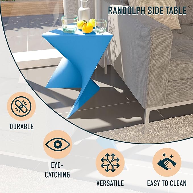 LeisureMod Modern Blue Accent End Table - Stylish Vanity Side Table for Bedroom, Living Room, or Office - Photo 4