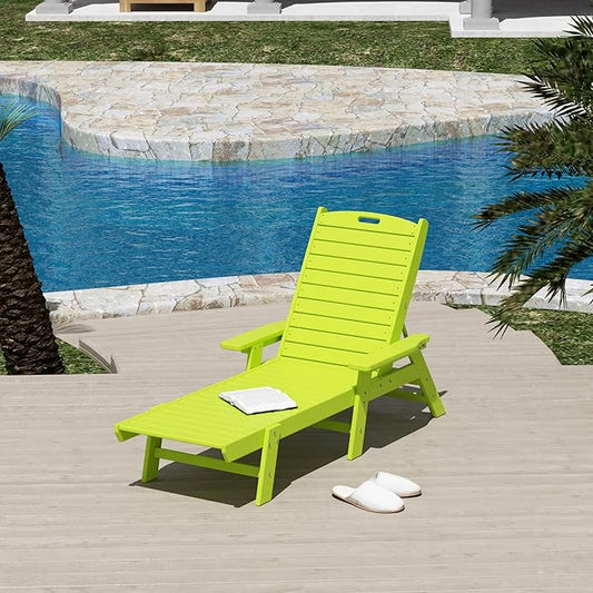 WestinTrends Malibu Poly Reclining Chaise Lounge Lime
