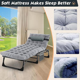 MOPHOTO Folding Lounge Chair 5-Position, Folding Cot, Portable Outdoor Chaise Lounge Chair for Sun Tanning - Photo 7