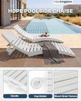 in-Pool Lounge Chairs Set of 2, Folding HDPE Pool Chairs Anti-Floating No Sandbags with Cup Holder & Handles - Photo 5