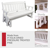 Amish Casual Heavy Duty 800 Lb Mission Pressure Treated Porch Glider (4 Foot, Semi-Solid White Stain) - Photo 6