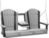 LuxCraft 5' Adirondack Hanging Porch Swing with Flip Down Console, Outdoor Patio Swing, Front Porch Swing - Photo 1