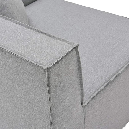 Modway EEI-4387-GRY Saybrook Patio Upholstered Sectional Sofa in Gray, 7-Piece Set