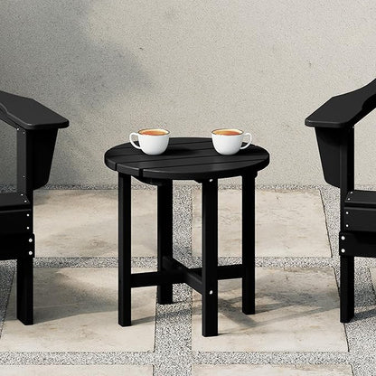 WestinTrends Dylan Adirondack Round Outdoor Side Table, Black