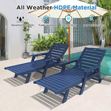 nalone Outdoor Chaise Lounge Chair Set of 2 with Wheels & Cup Holder - Photo 4