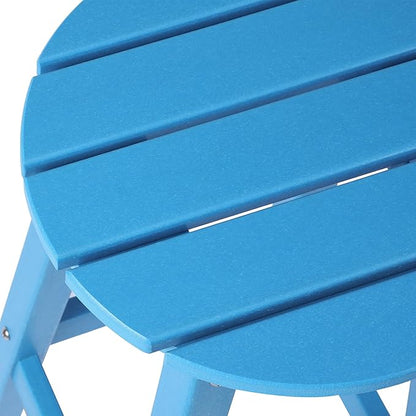 Costaelm 29" Height Outdoor Bar Stools, All-Weather Bar Stools, Adirondack Poly Patio Round Bar Stool for Patio, Deck, Kitchen Counter and Garden, Pacific Blue