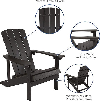 Taylor & Logan Charlestown All-Weather Poly Resin Wood Adirondack Chair in Slate Gray