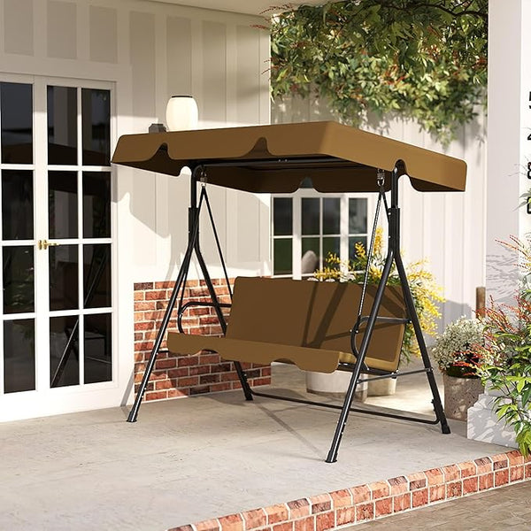 Durable Outdoor Glider Swing with Canopy，Patio Garden Bench and Stand for Backyard, Porch, or Lawn - Photo 1