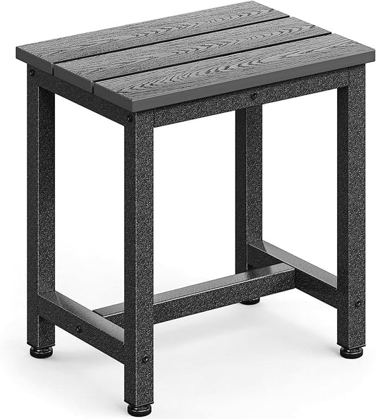 ODK Outdoor Side Table, Adirondack Patio End Table with Weather-Resistant, Waterproof Top for Hot Tub, Garden, Balcony, Poolside, Durable & Easy-to-Clean, Grey