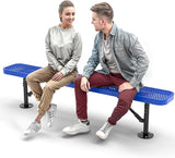 Heavy-Duty Outdoor Metal Bench, Thermoplastic-Coated, Surface, Weatherproof, Commercial-Grade for Parks, Gardens, Patios - Photo 1