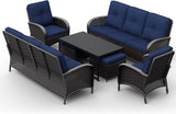 Joyside Wicker Patio Furniture Set, 7 Piece Outdoor Furniture Set with Thickened Cushions, High Back, Deep Seating - Photo 8