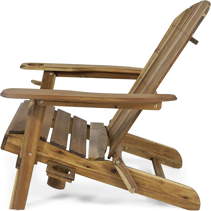 Christopher Knight Home Cynthia Outdoor Acacia Wood Folding Adirondack Chair, Natural