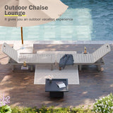 CDCASA Outdoor Chaise Lounge Set of 4, Pool Lounge Chairs w/5 Adjustable Positions & Side Tray - Photo 8