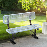 Ceridwen Outdoor Benches Heavy Duty Steel Frame Park Bench with Backrest Bench - Photo 2