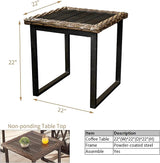 PatioFestival Wicker Patio Coffee Table Side Patio Bistro Table Metal Rattan Furniture with All Weather Steel Frame - Photo 3