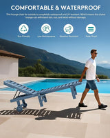 SERWALL Outdoor Chaise Lounge, Patio Chaise Lounge Chair with 5 Positions Adjustable Backrest - Photo 6