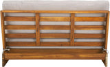 SAFAVIEH Outdoor Patio Furniture Collection Lynn Natural & Light Grey Solid Wood Sofa (PAT7329B) - Photo 5