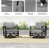 Kurapika 1 Piece Patio Furniture Chair, Outdoor Aluminum Swivel Glider Rocker, Patio Bistro Set Rocking Chair for Porch - Photo 4
