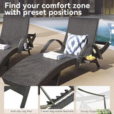 Outdoor Wicker Chaise Lounge Chairs Set of 2 - Photo 5