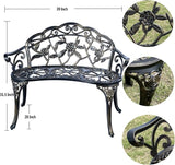 Mandolin Outdoor Park Garden Chair, All Chair Anti Rust Cast Aluminum Patio Yard Bench - Photo 2