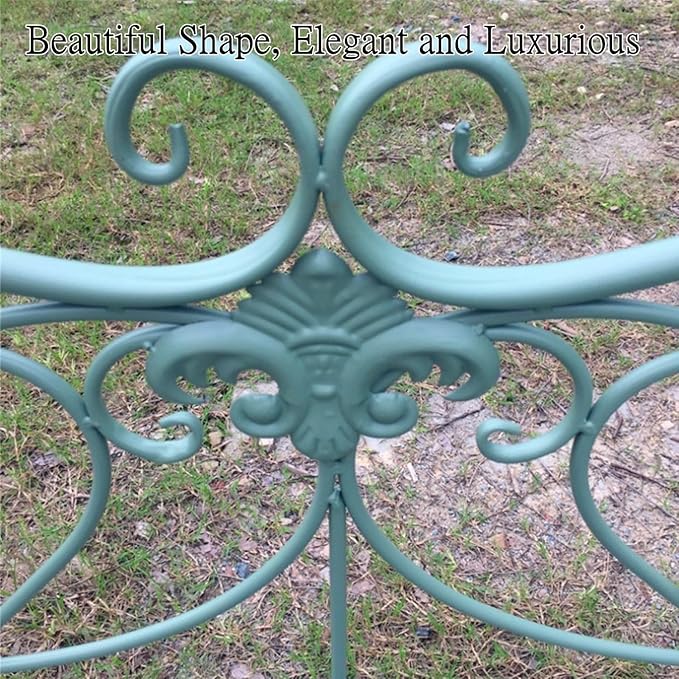 Retro Outdoor Bench Rustic Metal Garden Bench 2 People Outdoor Bench Garden Bench Front Porch Furniture Patio Lawn Yard Park, Indoor and Ourdoor Decor(Green)
