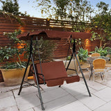 Tangkula 2 Person Porch Swing, Outdoor Swing with Removable Cushions, Solid Steel Structure - Photo 2