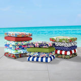 BrylaneHome Chair Cushion with Ties - 18.75" L x 18" W - Patio & Outdoor - Water - Photo 3