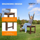 VINGLI Outdoor Wood Bench, 40" Outdoor Bench Patio Wooden Bench Garden Bench Outdoor Backless Bench for Deck Patio - Photo 4
