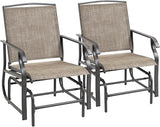 Outsunny 2 Piece Glider Set, Outdoor Swing Chairs, Patio Rocking Armchairs with Breathable Mesh Fabric - Photo 1