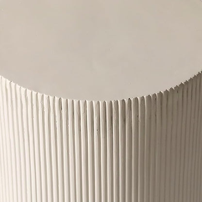 LeisureMod Modern Side Table Round Fiberstone Top Accent End Table for Home, Outdoor Patio, Living Room Sofa, Weather-Resistant, Eden Series in White