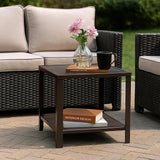 NATURAL EXPRESSIONS Outdoor Coffee Table Patio Metal Table All Weather Backyard Conversation, 20 inches, for Balcony - Photo 2