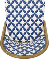 Christopher Knight Home Anastasia Outdoor French Bistro Chair (Set of 4), Blue + White + Bamboo Print Finish - Photo 8