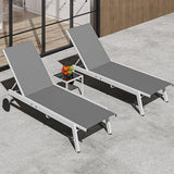YITAHOME Outdoor Chaise Lounge Chairs Set of 3, Pool Loungers with Side Table, 5-Position Adjustable Backrest - Photo 1