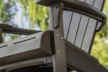 Keter Adirondack Rocker Resin Outdoor Furniture Patio Chair -Perfect for Porch, Pool, and Fire Pit Seating, Dark Grey