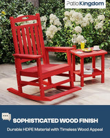 Classic Outdoor Rocking Chair Set with Side Table & 11FT Cantilever Umbrella, 4-Piece HDPE Rocking Lawn Chairs - Photo 5