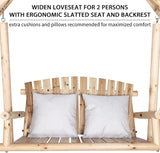 MUPATER Wooden Patio Porch Swing Glider Outdoor with A-Frame Stand - Photo 5
