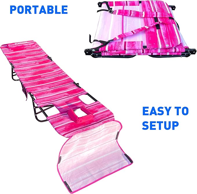 EasyGo Product FLIP Face Down Tanning Beach Chair Lounger with Face & Arm Holes - Polyester Material – Multiple - Photo 7