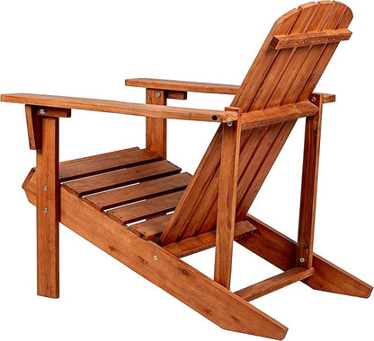 Eyely PTA1002A Amelia Outdoor Patio Traditional Acacia Wood Adirondack Chair, Light Brown for Traditional, Coastal, Country, Cottage, Farmhouse, Rustic