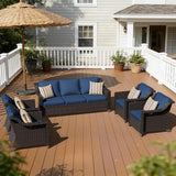 5 Pieces Patio Conversation Furniture Set - 1 Sofa, 4 Armchairs - Photo 1