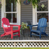 Adirondack Chair Set of 8, HDPE Folding Adirondack Chair with Multifunctional Cup Holder - Photo 2