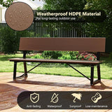 Tangkula 72” Outdoor Bench, Extra Long Patio HDPE Bench for 4 People, 1100 lbs Weight Capacity - Photo 6
