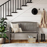 Grand patio 52" Farmhouse Outdoor Bench, Garden Benches with Rust Free Metal Powder Coated Frame and Aluminum Backrest - Photo 2