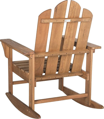 SAFAVIEH Outdoor Collection Moreno Teak Brown Rocking Chair