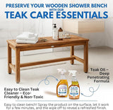 Decoteak EcoDecors Eleganto 47 Inch Natural Color Waterproof Teak Wood Shower Bench Stool Seat Chair for Inside Shower - Photo 8