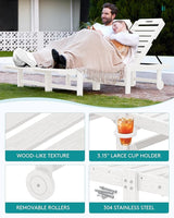 SERWALL Outdoor Chaise Lounge Set of 2 with 9FT Patio Umbrella - Photo 4